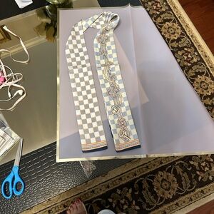 Blue and White Checkered Scarf